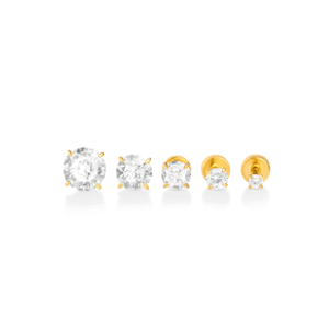 Imah Classic Diamond Screw Back - 18K Yellow Gold Vermeil, 3mm